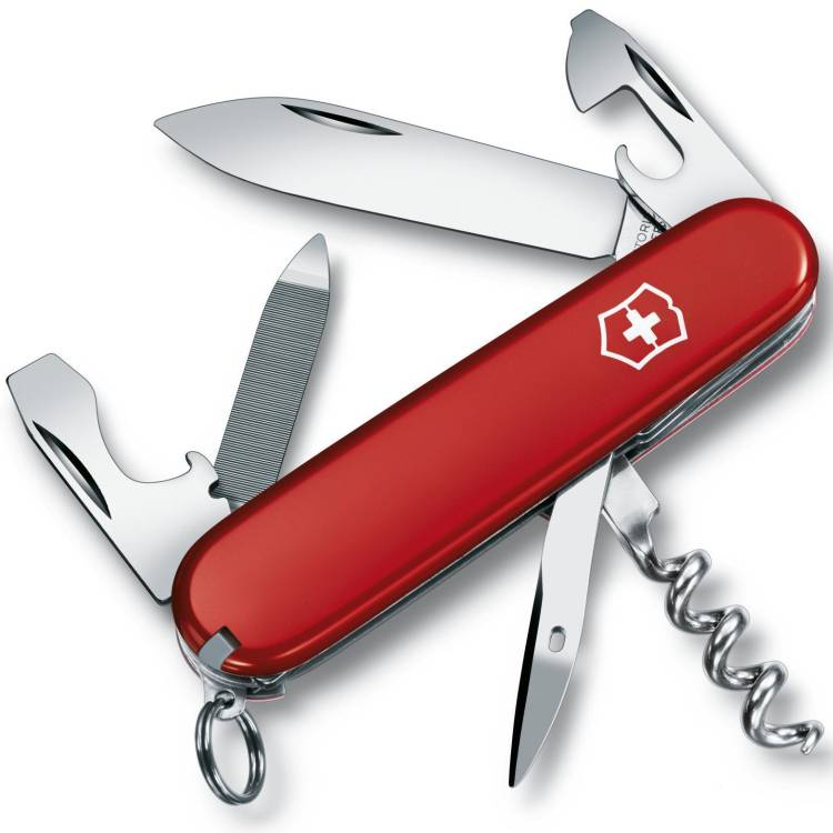 Victorinox Swiss Army Medium Pocket Knife Sportsman and Keyring - Silver