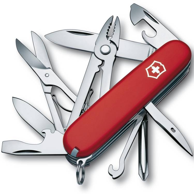 Victorinox Swiss Army Medium Pocket Knife Deluxe Tinker - Silver