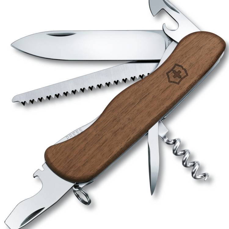 Victorinox Swiss Army Large Pocket Knife Forester Wood - Silver