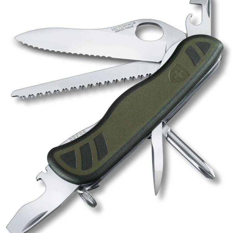 Victorinox Swiss Army Large Pocket Knife Swiss Soldiers Knife - Silver