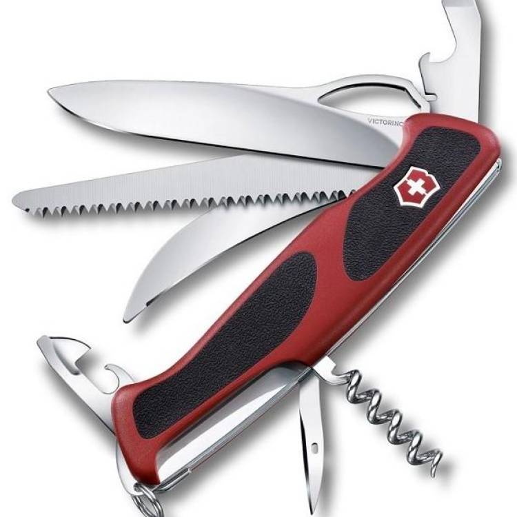 Victorinox Swiss Army Large Pocket Knife Rangergrip 57 Hunter - Silver