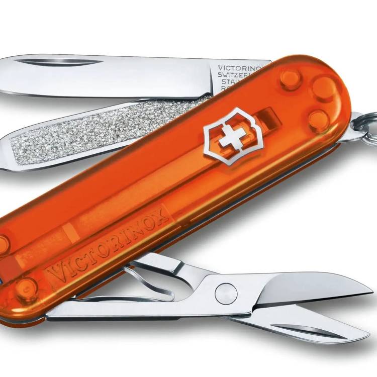 Victorinox Small Pocket Knife Classic SD Transparent Fire Opal