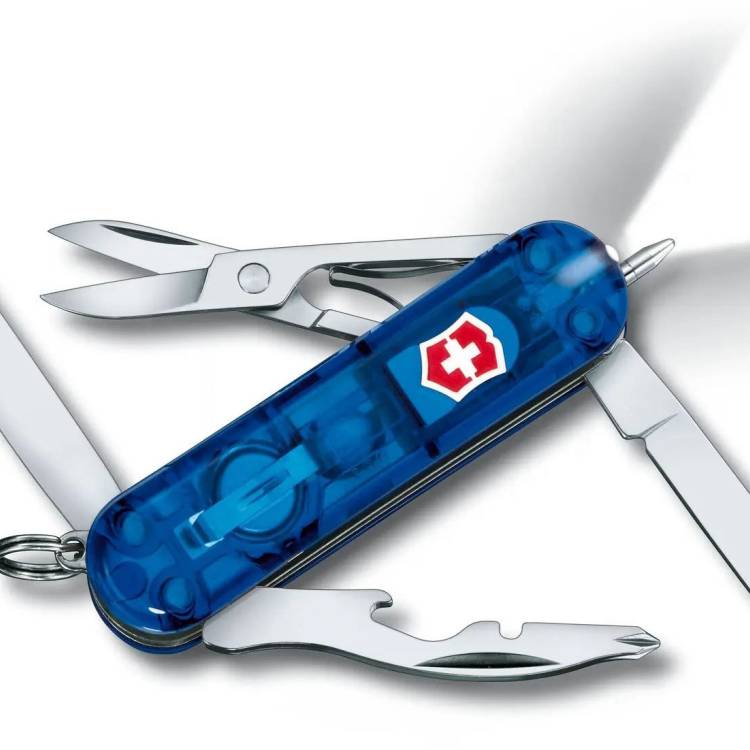 Victorinox Small Pocket Knife Midnight Manager Blue Transparent