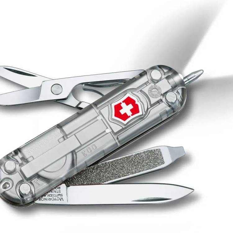 Victorinox Small Pocket Knife Signature Lite Silver Transparent