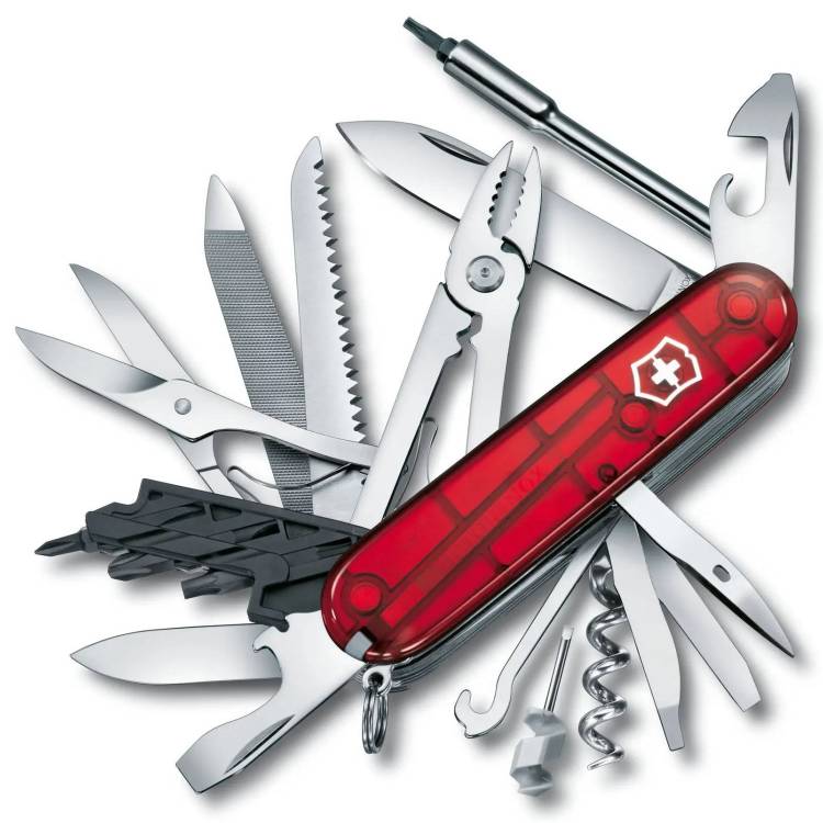 Victorinox Medium Pocket Knife Cybertool 41 Red Transparent