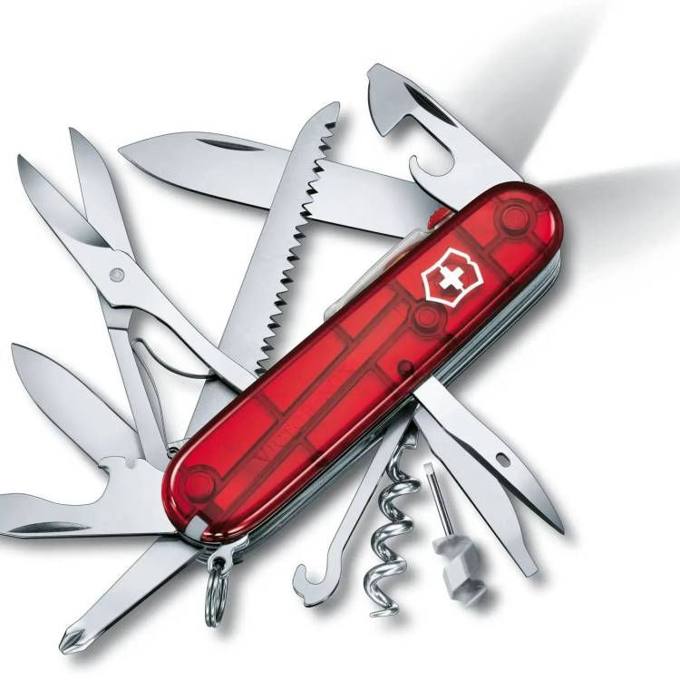 Victorinox Medium Pocket Knife Huntsman Lite Red Transparent