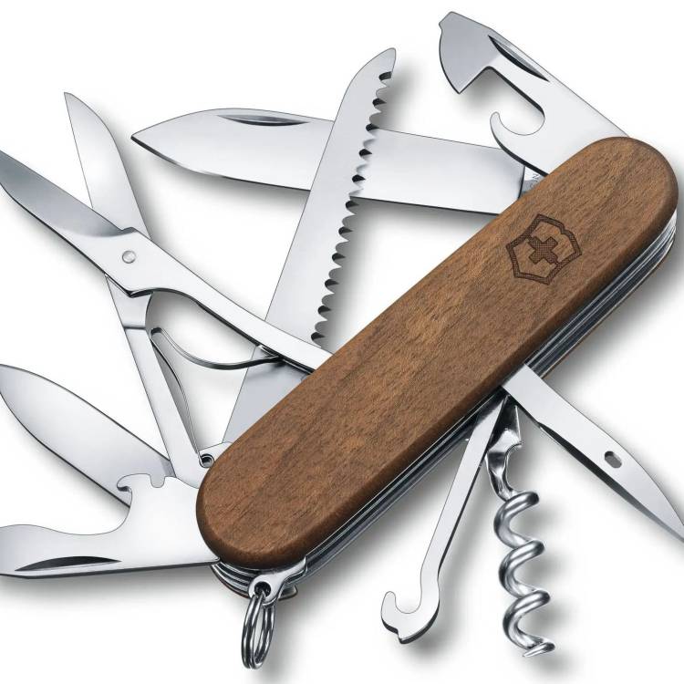 Victorinox Medium Pocket Knife Huntsman Wood Blister Wood