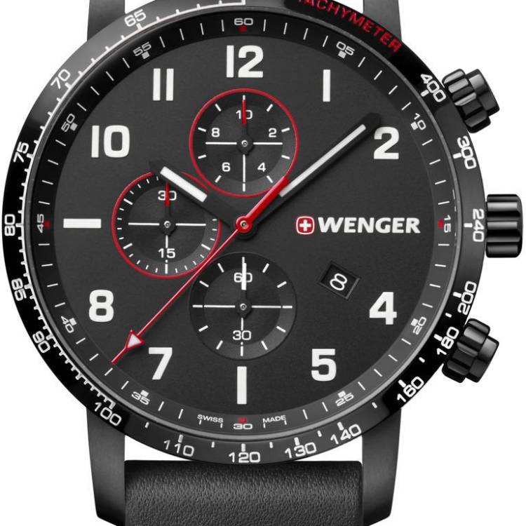 Wenger Watch Attitude Vertical Chrono Mens - Black