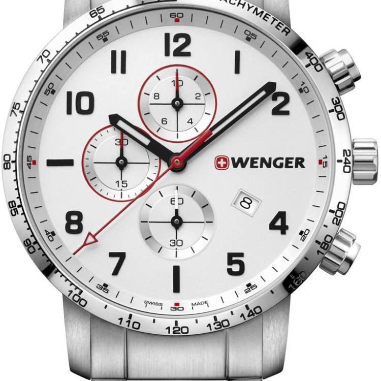 Wenger Watch Attitude Vertical Chrono Mens - Silver