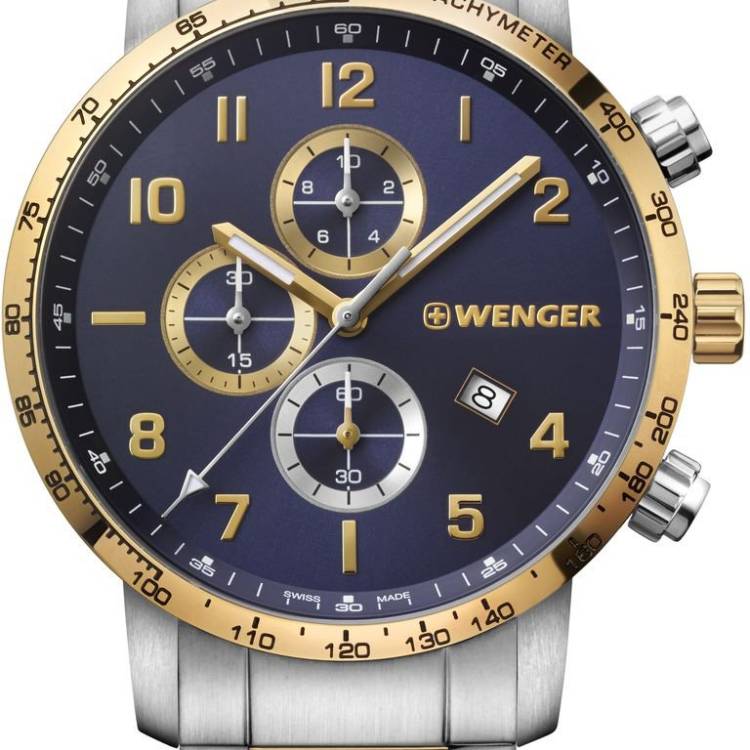 Wenger Watch Attitude Vertical Chrono Mens - Blue