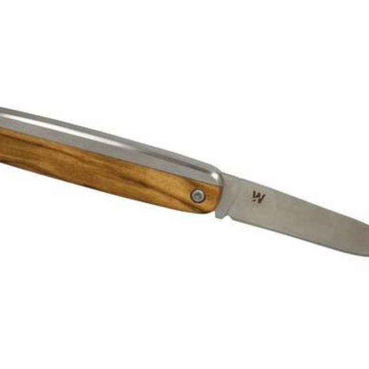 Whitby Pocket Knife Kent EDC Olive Wood - Silver