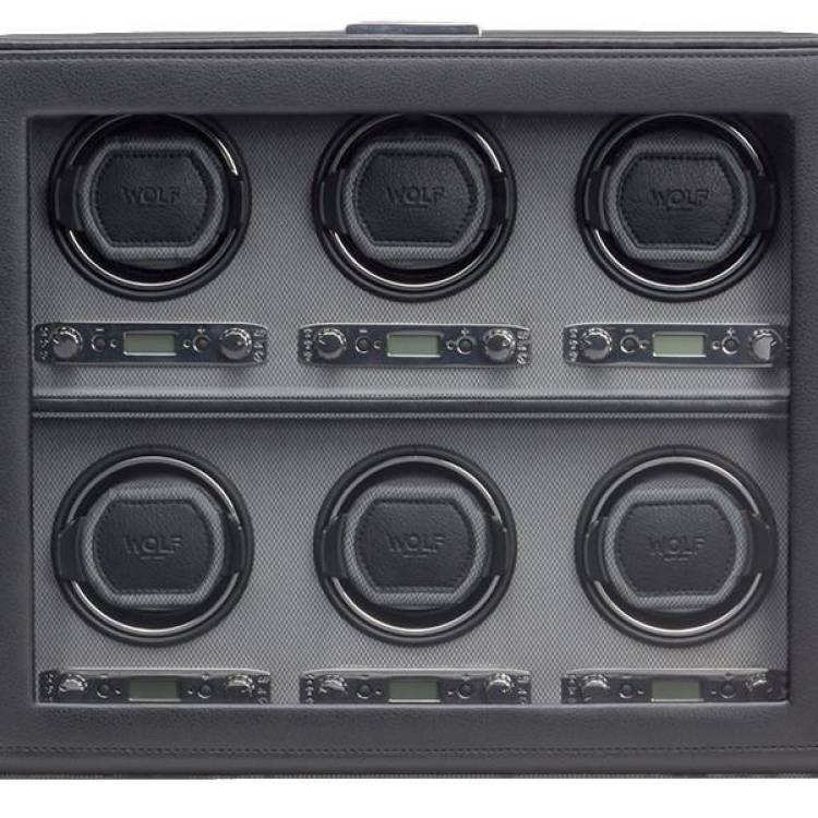 WOLF Watch Winder Viceroy 6pc - Black