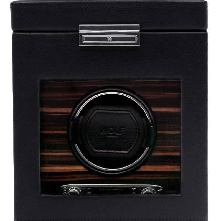 WOLF Watch Winder Roadster Single And Storage - Black