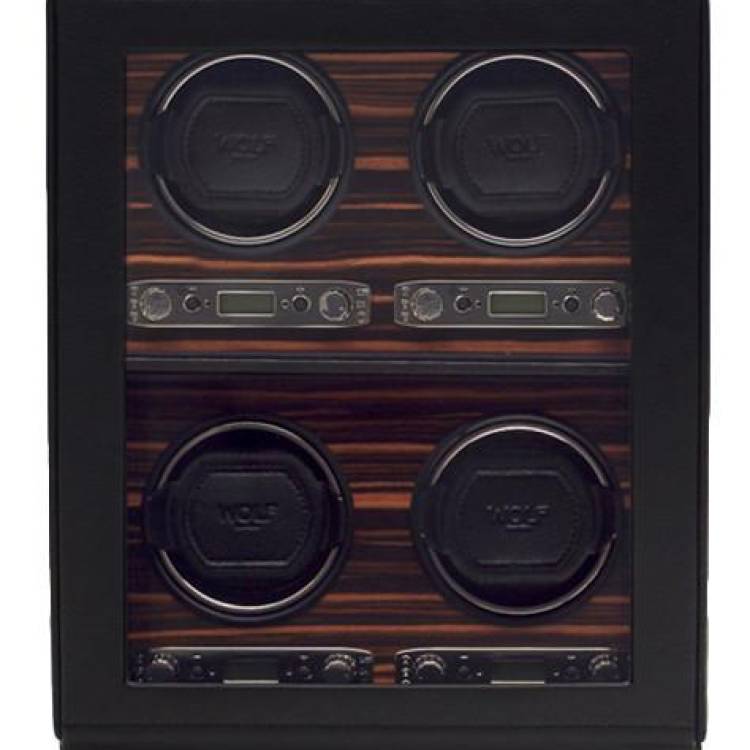 WOLF Watch Winder Roadster 4 Piece - Black