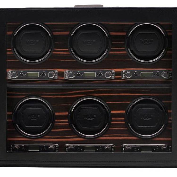 WOLF Watch Winder Roadster 6pc - Black