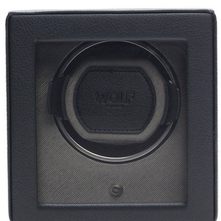 WOLF Watch Winder Cubs Single With Cover Black - Black