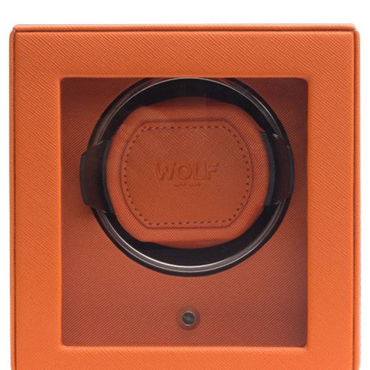 WOLF Watch Winder Cubs Single With Cover Orange - Black