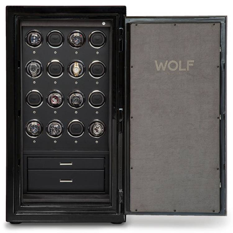 WOLF Watch Safe Atlas 16 Piece Onyx - Black