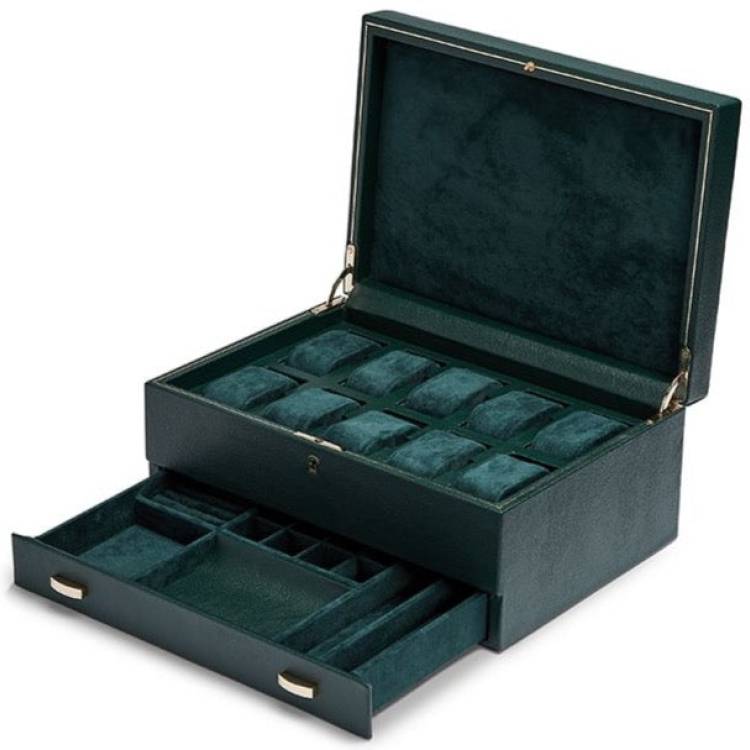 WOLF Watch Box British Racing Green 10pc - Green