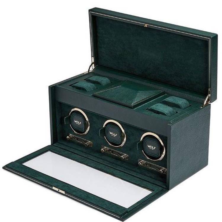 WOLF Watch Winder British Racing Green Triple - Green