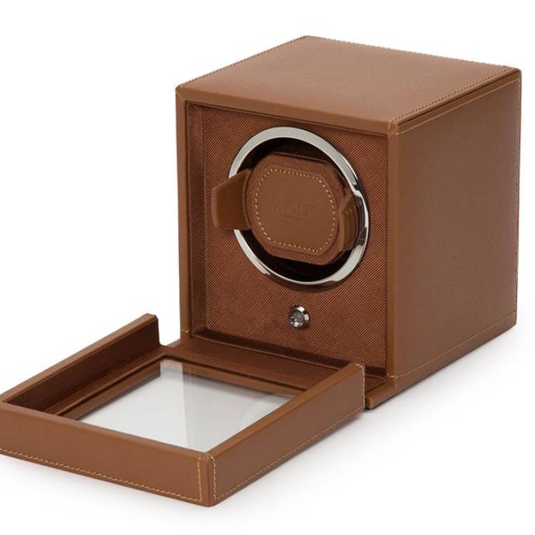 WOLF Watch Winder Cub With Cover - Brown