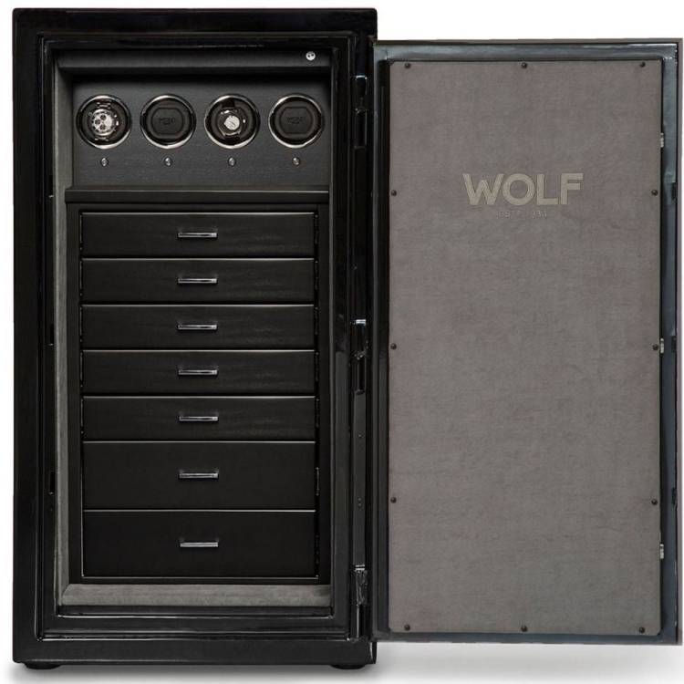 WOLF Watch Safe Atlas 4 Piece Onyx - Black