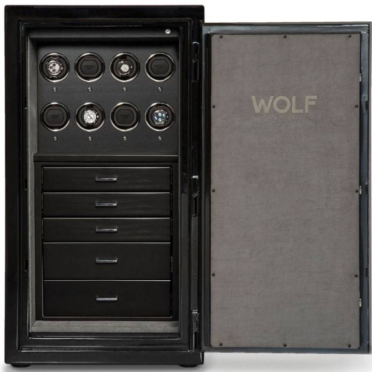 WOLF Watch Safe Atlas 8 Piece Onyx - Black