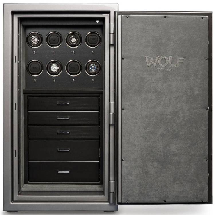 WOLF Watch Safe Atlas 8 Piece Titanium - Black