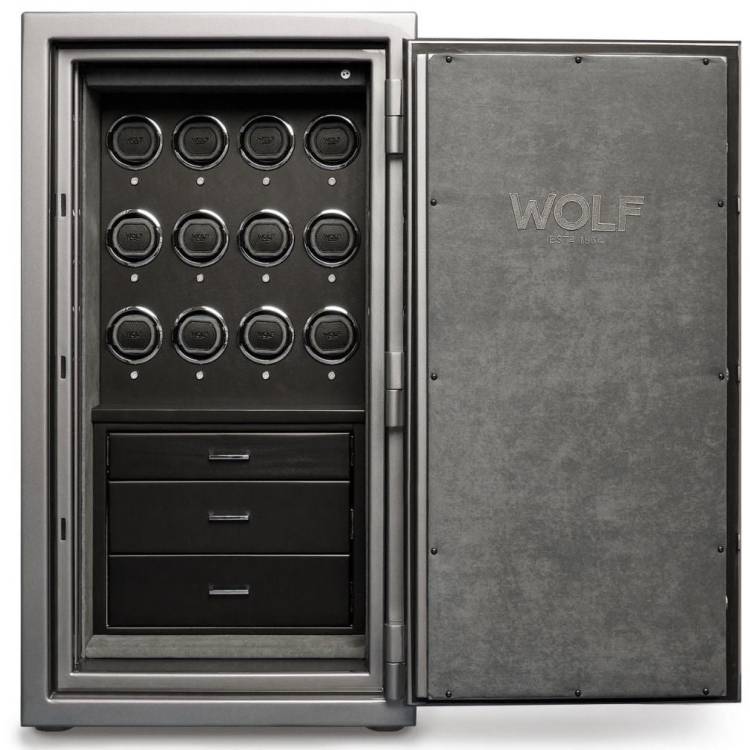 WOLF Watch Safe Atlas 12 Piece Titanium - Black