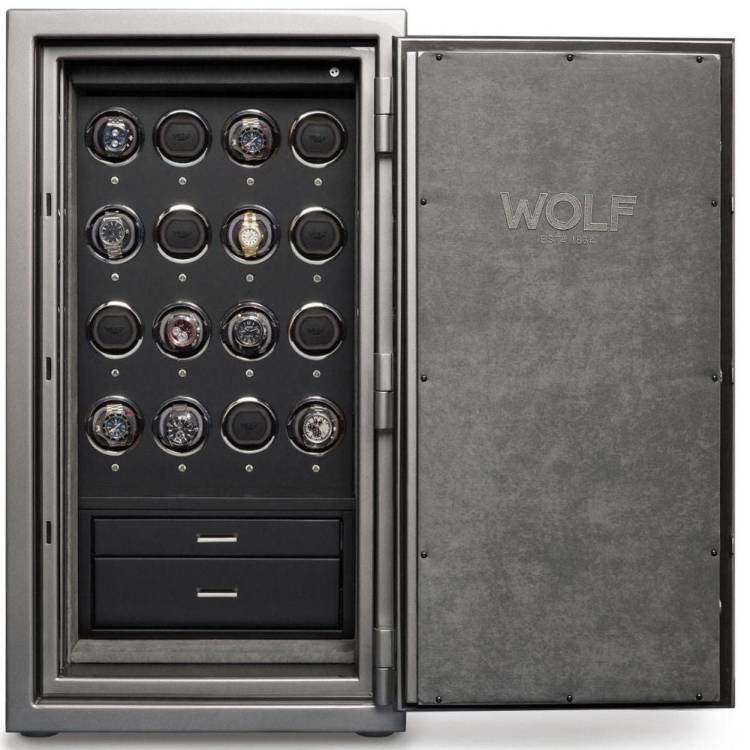WOLF Watch Safe Atlas 16 Piece Titanium - Black