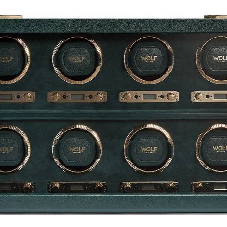 WOLF Watch Winder British Racing Green 8 Piece - Green