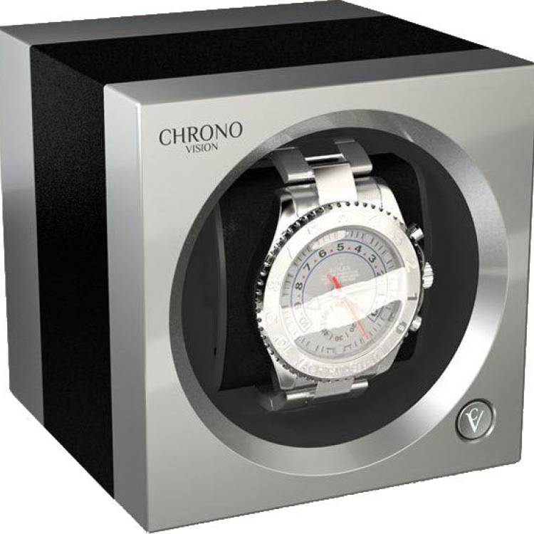Chronovision One Watch Winder Bluetooth Black Anodized Chrome Silk - Black