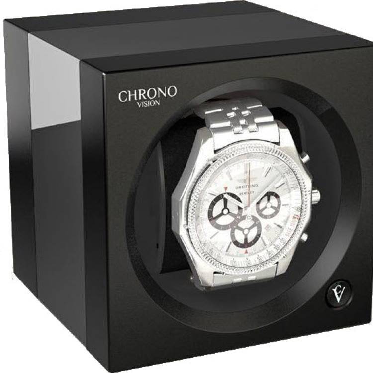 Chronovision One Watch Winder Bluetooth Chrome Black Silk - Black
