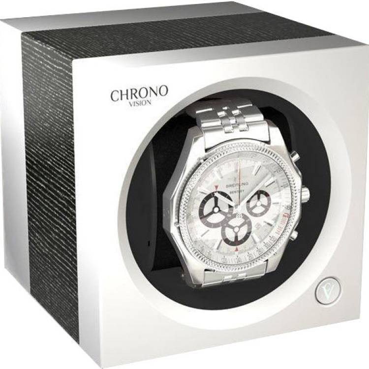 Chronovision One Watch Winder Bluetooth Argento Silk White Silk - Black