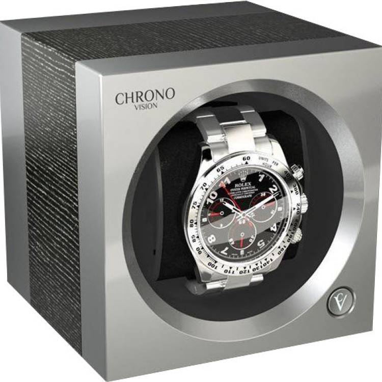 Chronovision One Watch Winder Bluetooth Argento Silk Chrome Silk - Black