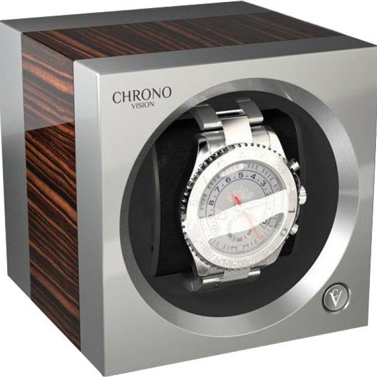 Chronovision One Watch Winder Bluetooth HighmGloss Chrome Silk - Black