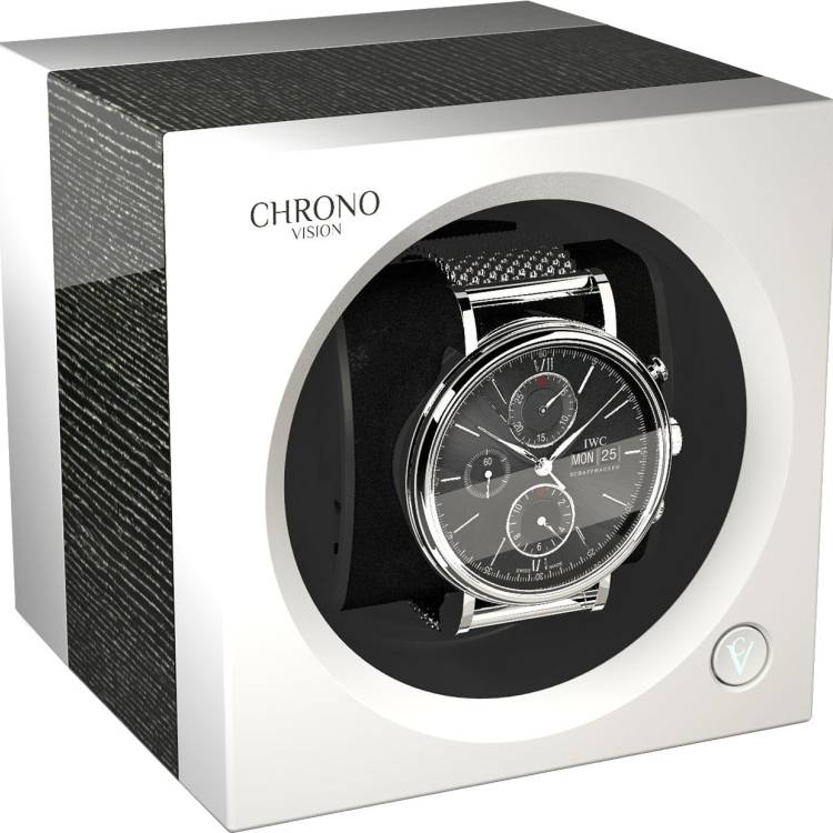 Chronovision One Watch Winder Bluetooth Argento High Gloss White Silk - Black
