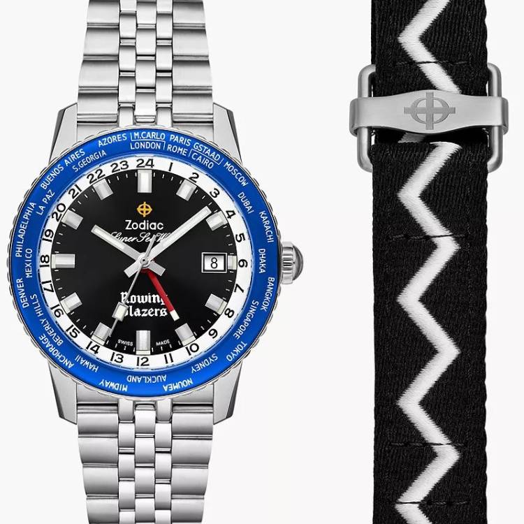 Zodiac Watch Rowing Blazers Super Sea Wolf GMT World Time