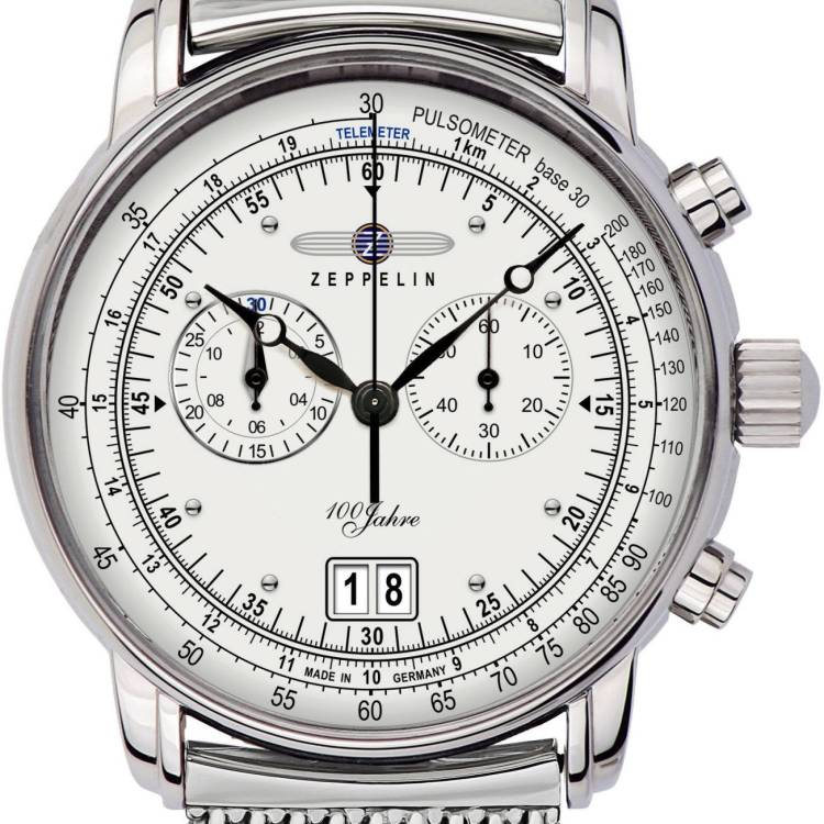 Zeppelin Watch 100 Years Zeppelin ED. 1 Mens - Silver
